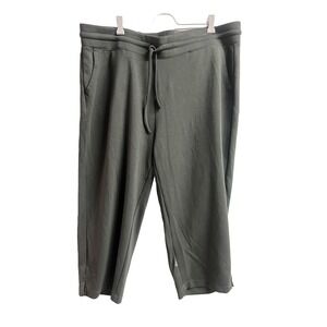 32 Cool Active All Draw String Capri‎ Pants olive green  Plus 2X